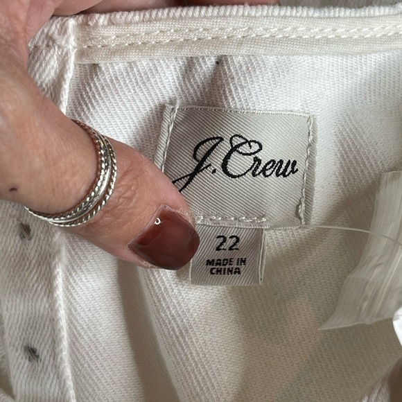 J. Crew Denim White Shift Dress Sleevless Basic summer pockets NWT size 22 - Picture 12 of 16